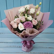 Букет цветов из:  Розы и Лизиантусы в Таежный