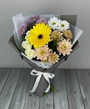 Букет цветов из:  Розы, Герберы и Хризантемы в Таежный