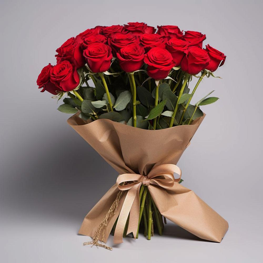 Букет 21 Красная роза Эдлесс Лав в Таежный