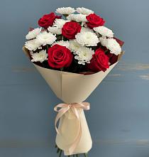 Букет цветов из:  Розы и Хризантемы в Таежный