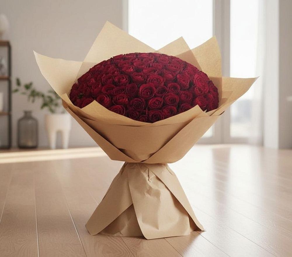 Букет 101 Красная роза в Таежный