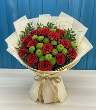 Букет цветов из:  Розы и Хризантемы в Таежный