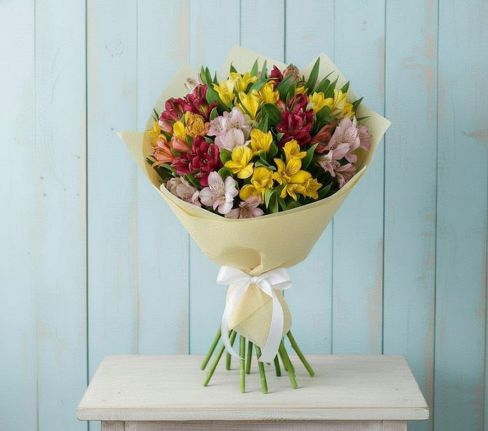 Букет цветов из: Альстромерии в Таежный